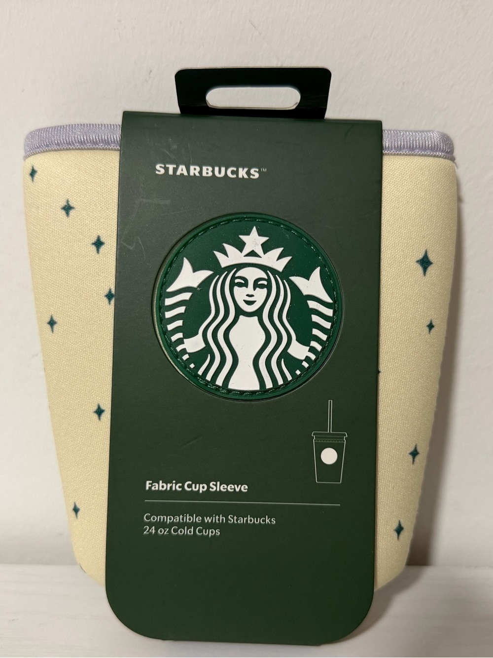 Disney Parks 2026 Starbucks Summertime Castle Mickey Ear Fabric Cup Sleeve 24oz